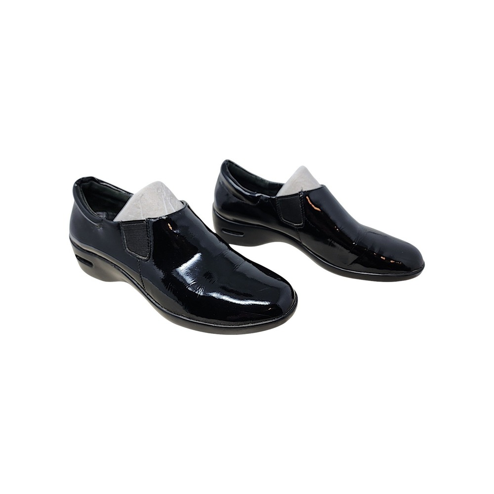 Cole Haan Slip On Loafers 8.5 Women Black Patent Nike Air Waterproof Work Luxury